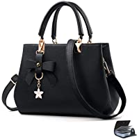  - URAQT Bolsos de Mujer- Bolso Señora Tote- PU Piel Bolso de Hombro Mujers del Trabajo- Diario Vida y Vacacione (Versión Mejorada Negro)